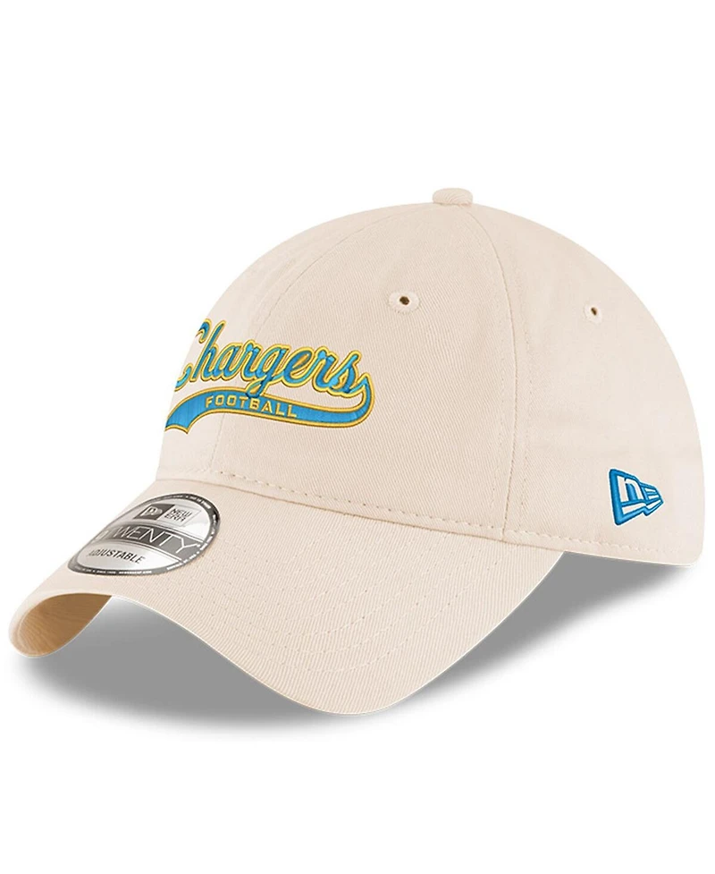 New Era Men's Cream Los Angeles Chargers Charger Power 9TWENTY Adjustable Hat
