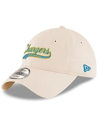 New Era Men's Cream Los Angeles Chargers Charger Power 9TWENTY Adjustable Hat