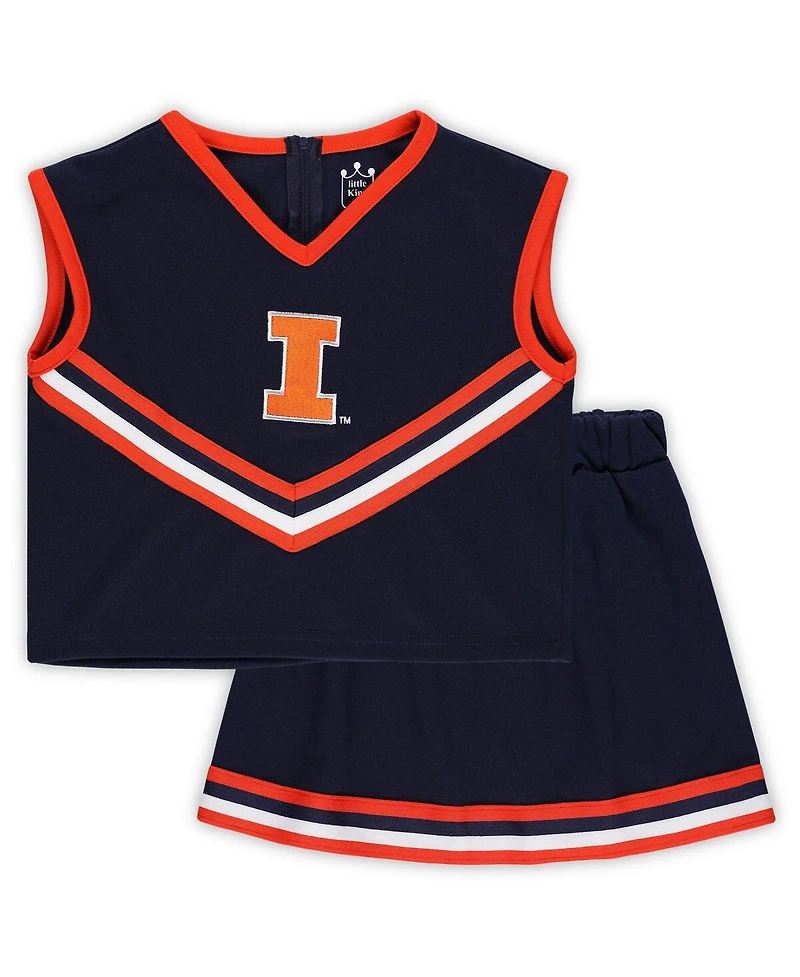 Little King Big Girls 2-Piece Navy Illinois Fighting Illini Cheer Set