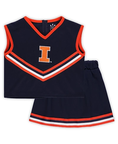 Little King Big Girls 2-Piece Navy Illinois Fighting Illini Cheer Set