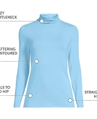 Lands' End Women's Lightweight Jersey Skimming Long Sleeve Turtleneck