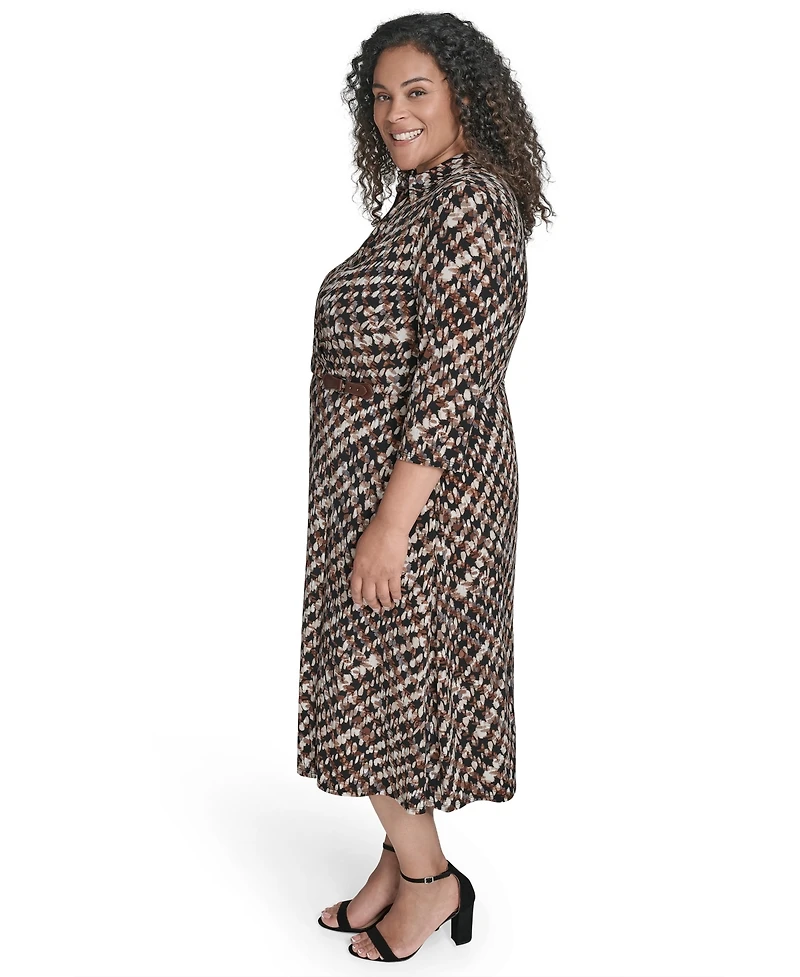 Jessica Howard Plus Faux Wrap Midi Dress
