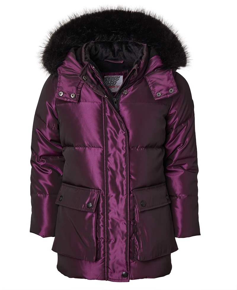 Kensie Girl Big Girls Iridescent Hooded Puffer Jacket