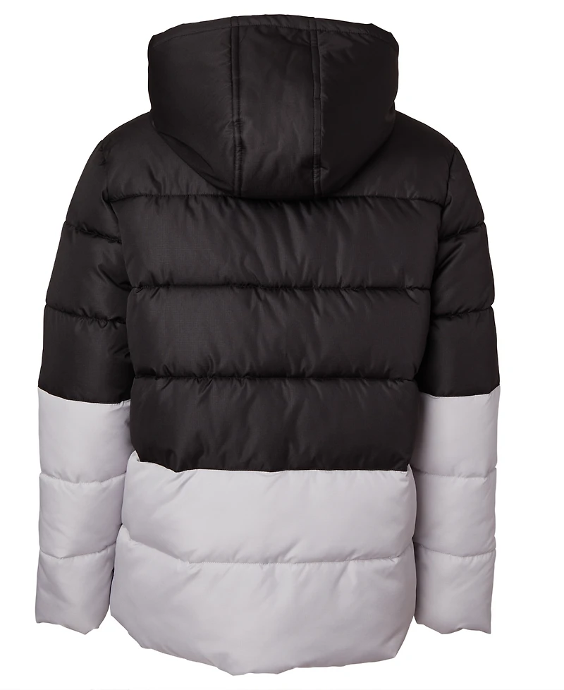 Ixtreme Big Boys Color Blocked Ripstop Puffer Jacket with Beanie
