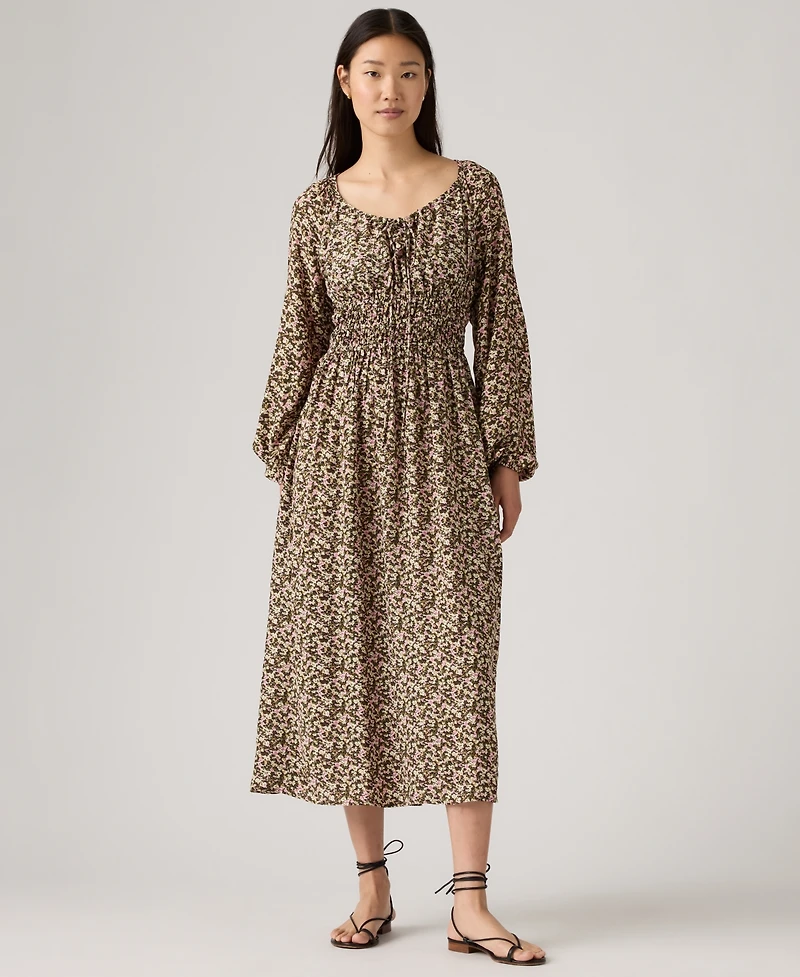 Levi's Women's Fleur Tess Smocked Boho Dress
