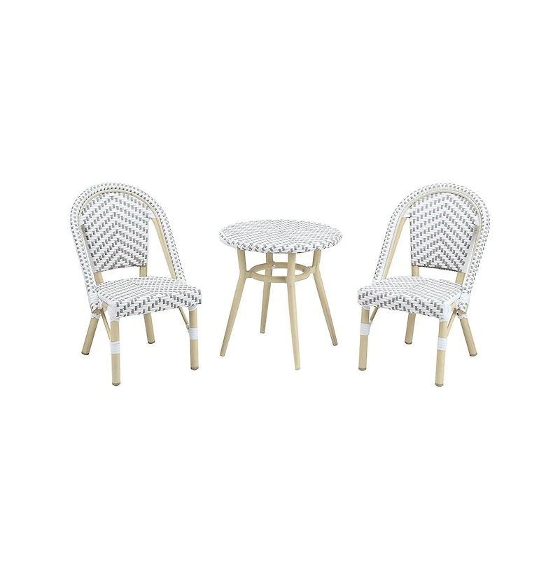 Enitial Star Dakie Aluminum 3-Piece Patio Kids Chair and Table Set