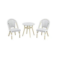 Enitial Star Dakie Aluminum 3-Piece Patio Kids Chair and Table Set