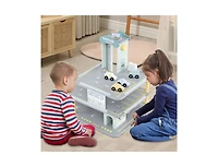 Akiudex 3-Layer Wooden Parking Garage Playset with Cars and Helicopter