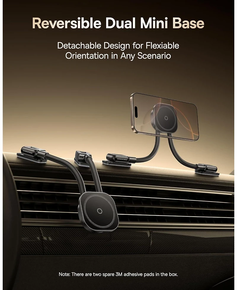 Baseus for Magsafe Car Mount, Dual Arm Adjustable Magnetic Phone Holder for Car, Reversible Flexiable Cell Phone Car Mount
