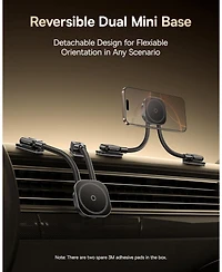 Baseus for Magsafe Car Mount, Dual Arm Adjustable Magnetic Phone Holder for Car, Reversible Flexiable Cell Phone Car Mount