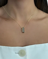 Le Vian Chocolate Diamond & Polished Double Curved Bar 20" Pendant Necklace (5/8 ct. t.w.) in 14k Gold