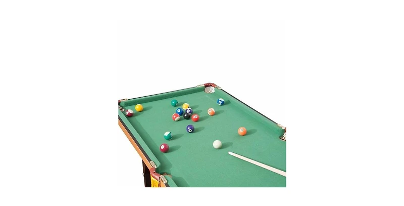 Slickblue Fleece Top Pool Table Set with Balls, Cues, and Rack for Home Game Room