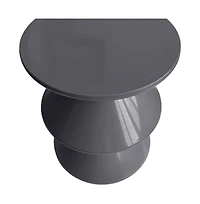 LeisureMod Aura Modern Plastic Side End Table, Indoor/Outdoor Use, Grey