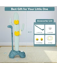 Akiudex 3 in 1 Kids Golf Ring Toss and Bean Bag Game Toy Stand