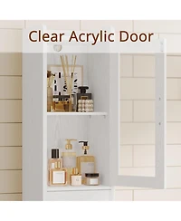 Tall Bathroom Cabinet with Drawer, Door and Adjustable Shelves, White