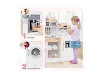 Akiudex Kids Wooden Kitchen Set with Drink Station and Accessories