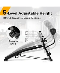 Akiudex Adjustable Sit Up Bench with Speedball and Resistance Bands for Home Workout
