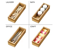 iDesign Acacia Wood Kitchen Drawer Organizer - Set of 3 - Natural