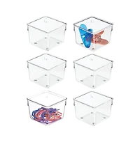 iDesign Plastic Drawer Organizer Bin - Set of 6 - Clear