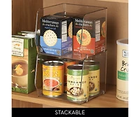 iDesign Open-Front Bin for Household Storage, Set of 2, Clear, Made in Usa