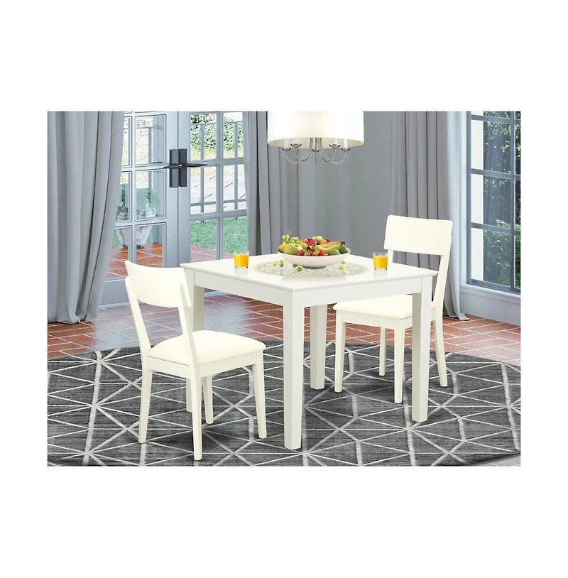 East West Furniture Dining Room Set Linen White