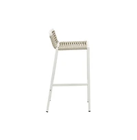 Meridian Furniture Maldives Cream Rope Fabric Outdoor Patio Barstool, Set of 2