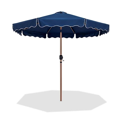 Meridian Furniture Amalfi Navy With Cream Piping Fabric Patio Umbrellas