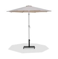 Meridian Furniture Fiji Beige Fabric / Matte Aluminum Patio Umbrella with Base Sets