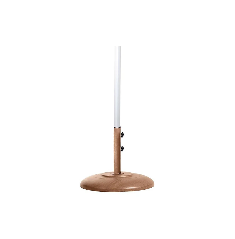 Meridian Furniture Fiji Beige Fabric / Teak Aluminum Patio Umbrella with Base Sets
