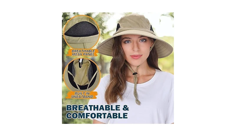 Multijoy Wide Brim Sun Hat, Upf 50+ Uv Protection Waterproof Packable Bucket Hat for Men & Women, Outdoor Fishing Hiking Beach