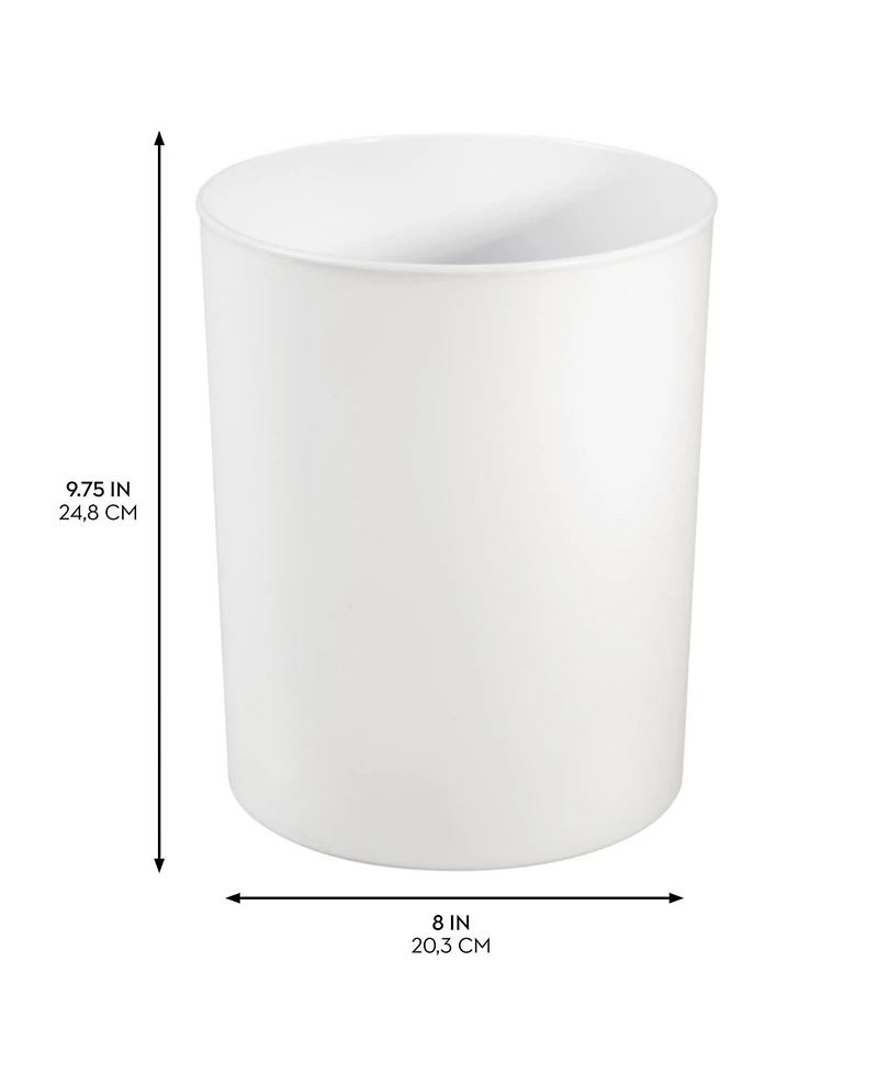 iDesign Small Round Plastic Bathroom Trash Can