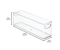 iDesign Plastic Stackable Pantry Bin with Handles, Set of 2, Clear, Made in Usa