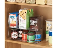 iDesign Wide Stackable Open-Front Storage Bins - Set of 3 - Clear - Made in Usa