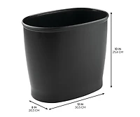 iDesign Small Oval Plastic Bathroom Trash Can, Set of 2