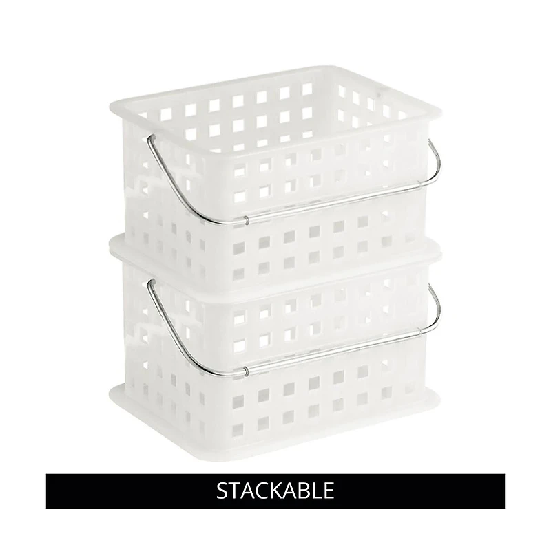 iDesign Medium StackableShower Caddy Basket, Set of 3, Frost, Made in Usa