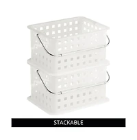 iDesign Medium StackableShower Caddy Basket, Set of 3, Frost, Made in Usa