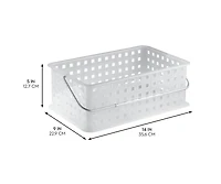 iDesign Medium Stackable Shower Basket, Set of 3, Clear/Frost, Made in Usa