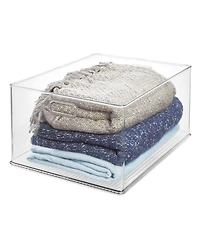 iDesign Stackable Plastic Storage Bin with Handles - Clear - Made in Usa