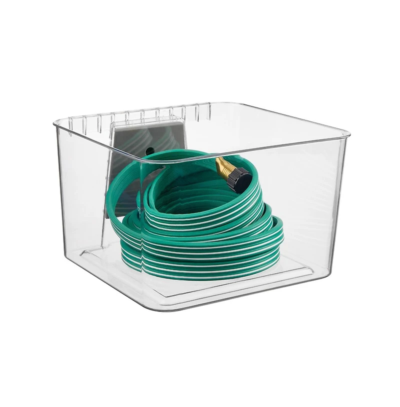 iDesign Medium Wall-Mounted Storage Bin and Bracket - Clear - Made in Usa