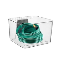 iDesign Medium Wall-Mounted Storage Bin and Bracket - Clear - Made in Usa