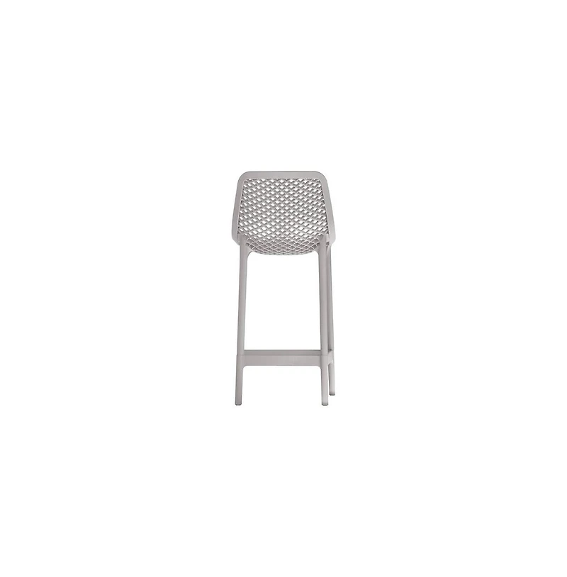Meridian Furniture Mykonos Grey Outdoor Patio Stool, Set of 4