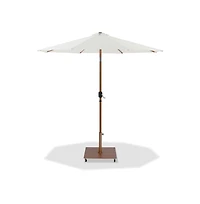 Meridian Furniture Fiji White Fabric / Teak Aluminum Patio Umbrella with Base Sets