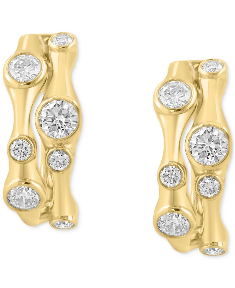 Effy Diamond Curvy Double Hoop Earrings (1 ct. t.w.) in 14k Gold