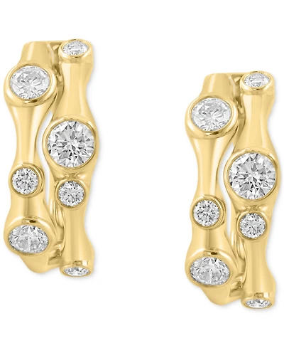 Effy Diamond Curvy Double Hoop Earrings (1 ct. t.w.) in 14k Gold