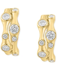 Effy Diamond Curvy Double Hoop Earrings (1 ct. t.w.) in 14k Gold