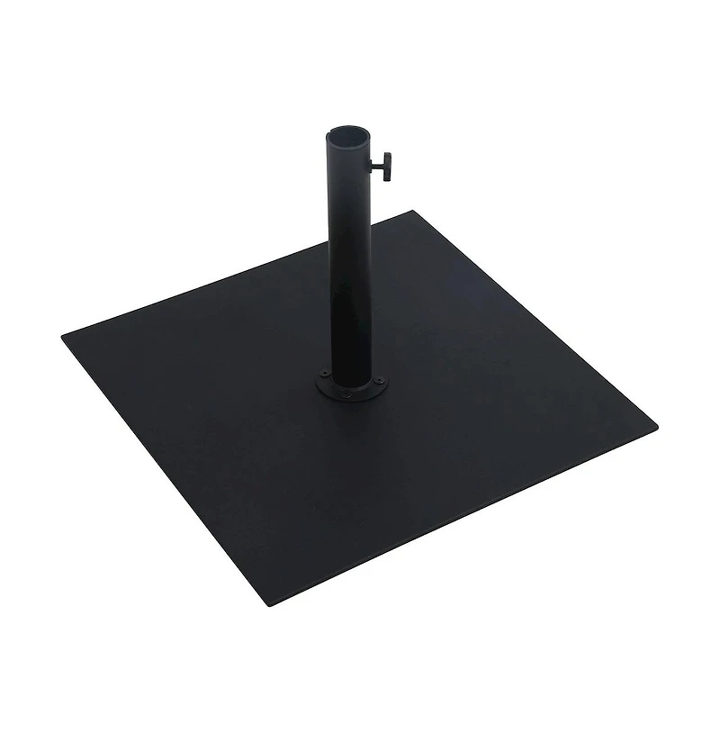 Meridian Furniture Amalfi Navy With Cream Piping / Matte Metal Patio Umbrella with Base Sets