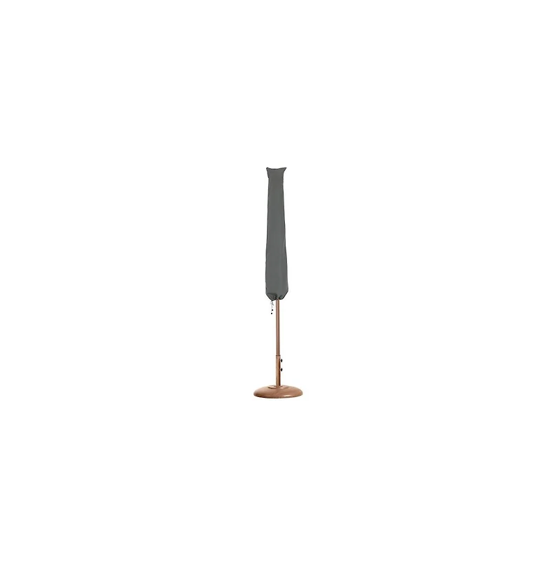 Meridian Furniture Amalfi Navy With Cream Piping / Teak Metal Patio Umbrella with Base Sets