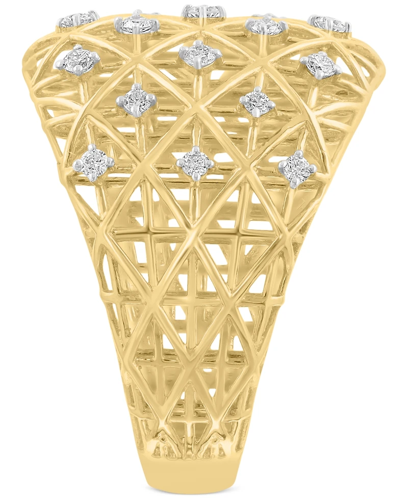 Effy Diamond Lattice Openwork Statement Ring (1/4 ct. t.w.) in 14k Gold