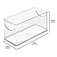 iDesign Stackable Pantry Storage Bin with Handles, Set of 2, Clear, Made in Usa