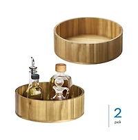 iDesign 10-Inch Round Acacia Wood Lazy Susan - Set of